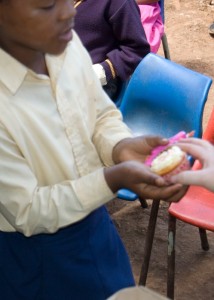 Handing Out Cake